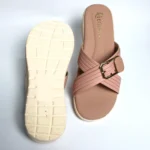 Pink Metal Buckle Wedge