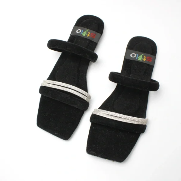 Mesh Velvet Slide