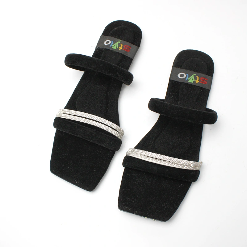 Mesh Velvet Slide