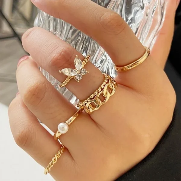 butterfly ring set
