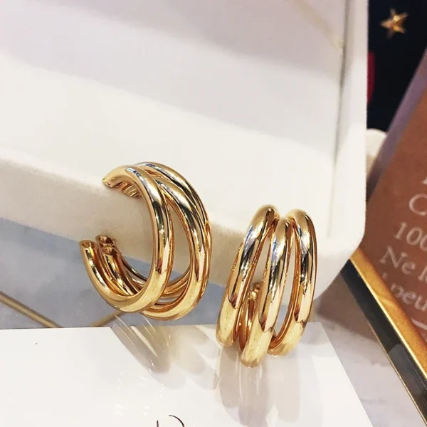 trio hoops in gold