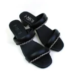 Mesh & Stripe Block Heels ( 4 colors )