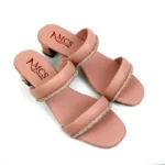 Mesh & Stripe Block Heels ( 4 colors )