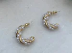 New Vintage Imitation Pearl Hoop Earrings