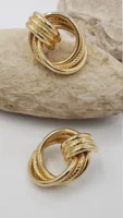 SRCOI Stainless Steel Oval Twisted Hoop Earrings