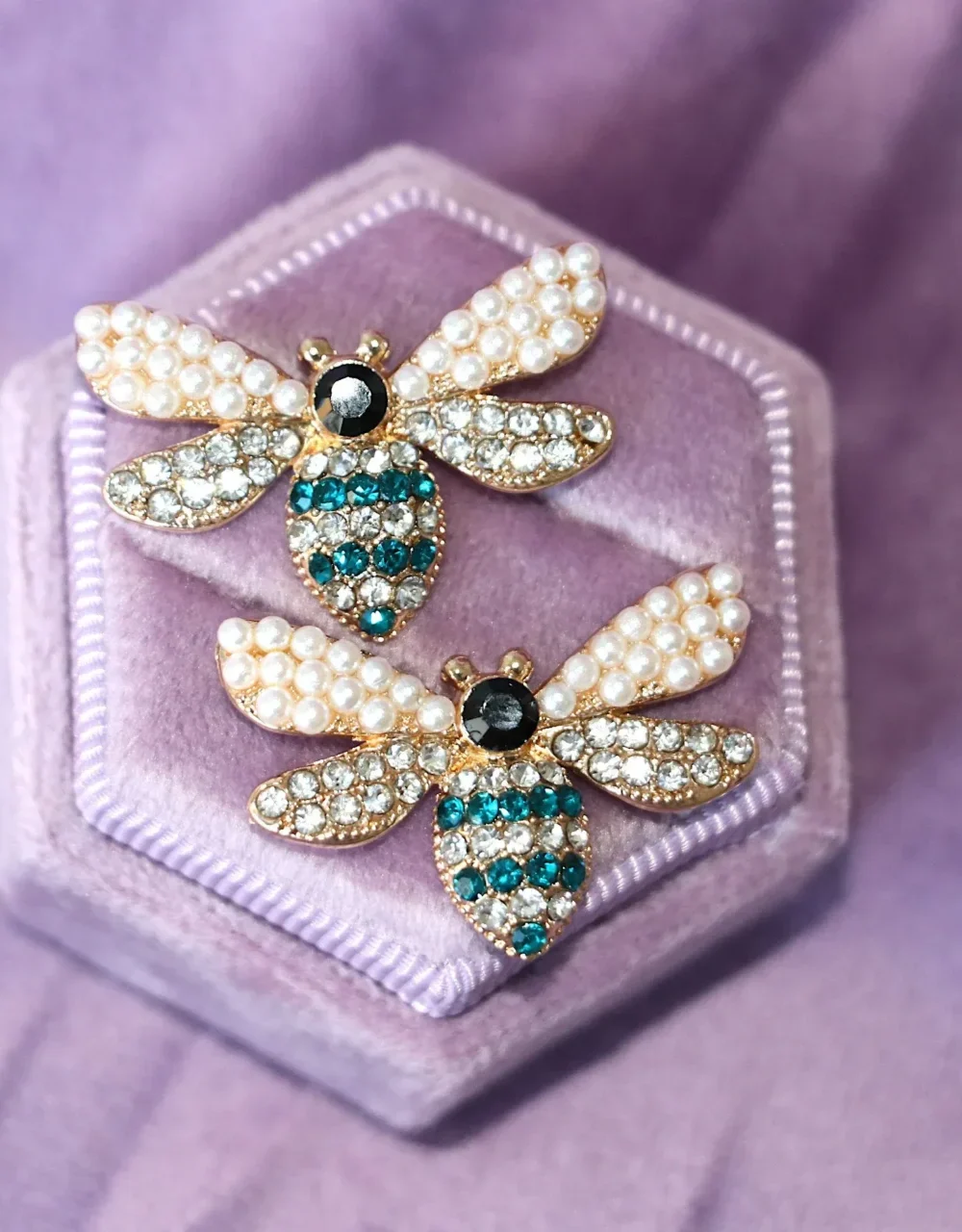 Dainty Bee Stud Earrings • Multi-Colored Earrings