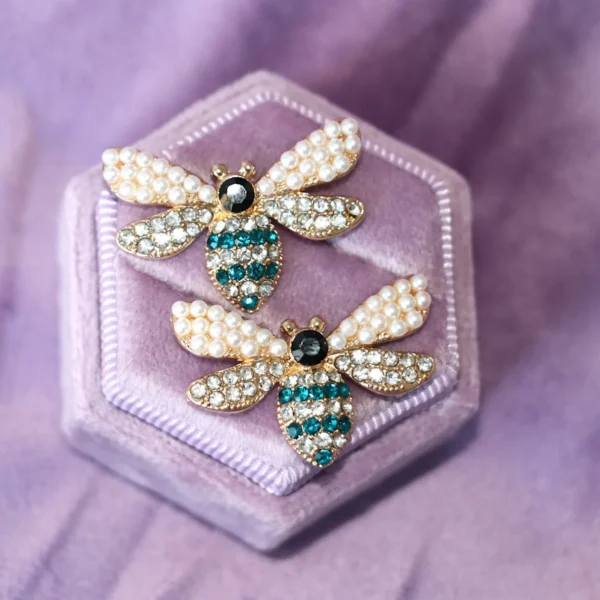 Dainty Bee Stud Earrings • Multi-Colored Earrings