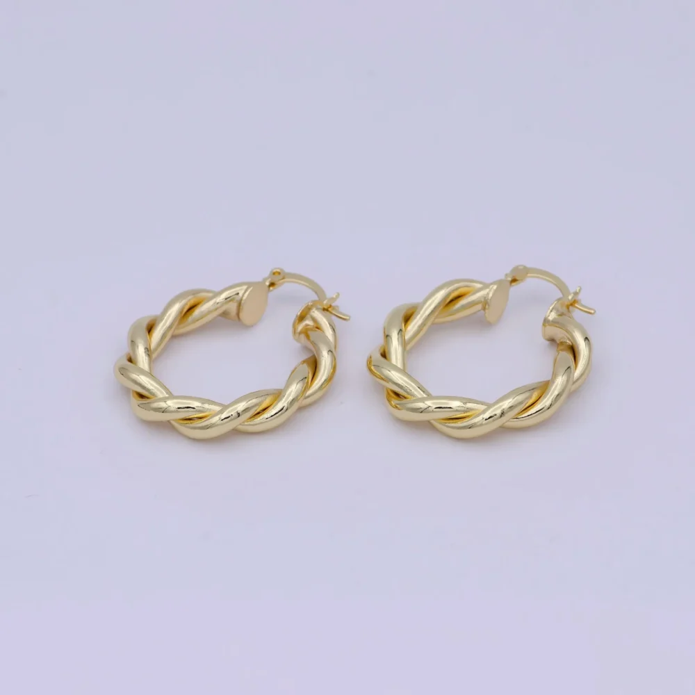ew Trend gold color Distortion Interweave Hoop Earrings
