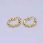 ew Trend gold color Distortion Interweave Hoop Earrings