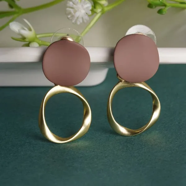 Autumn Winter New Brown Earrings Vintage Matte clip Earrings