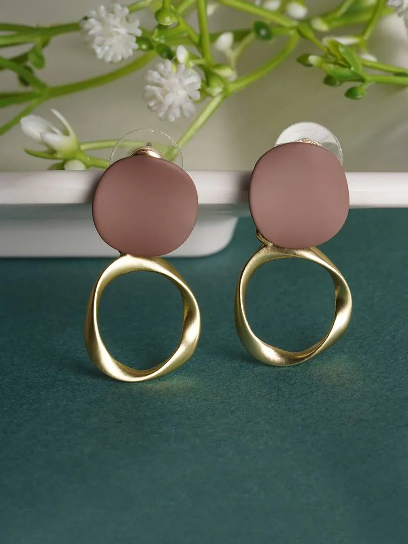 Autumn Winter New Brown Earrings Vintage Matte clip Earrings