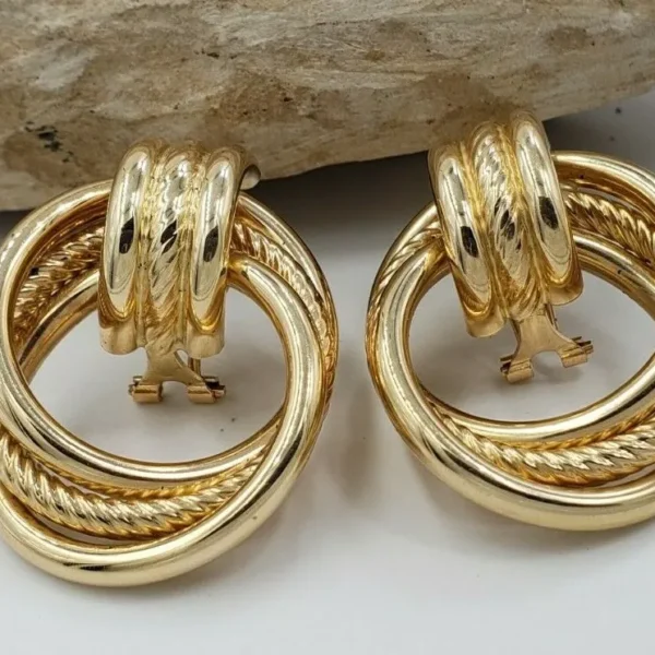 SRCOI Stainless Steel Oval Twisted Hoop Earrings