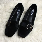 Chic Maroon Buckle Loafers
