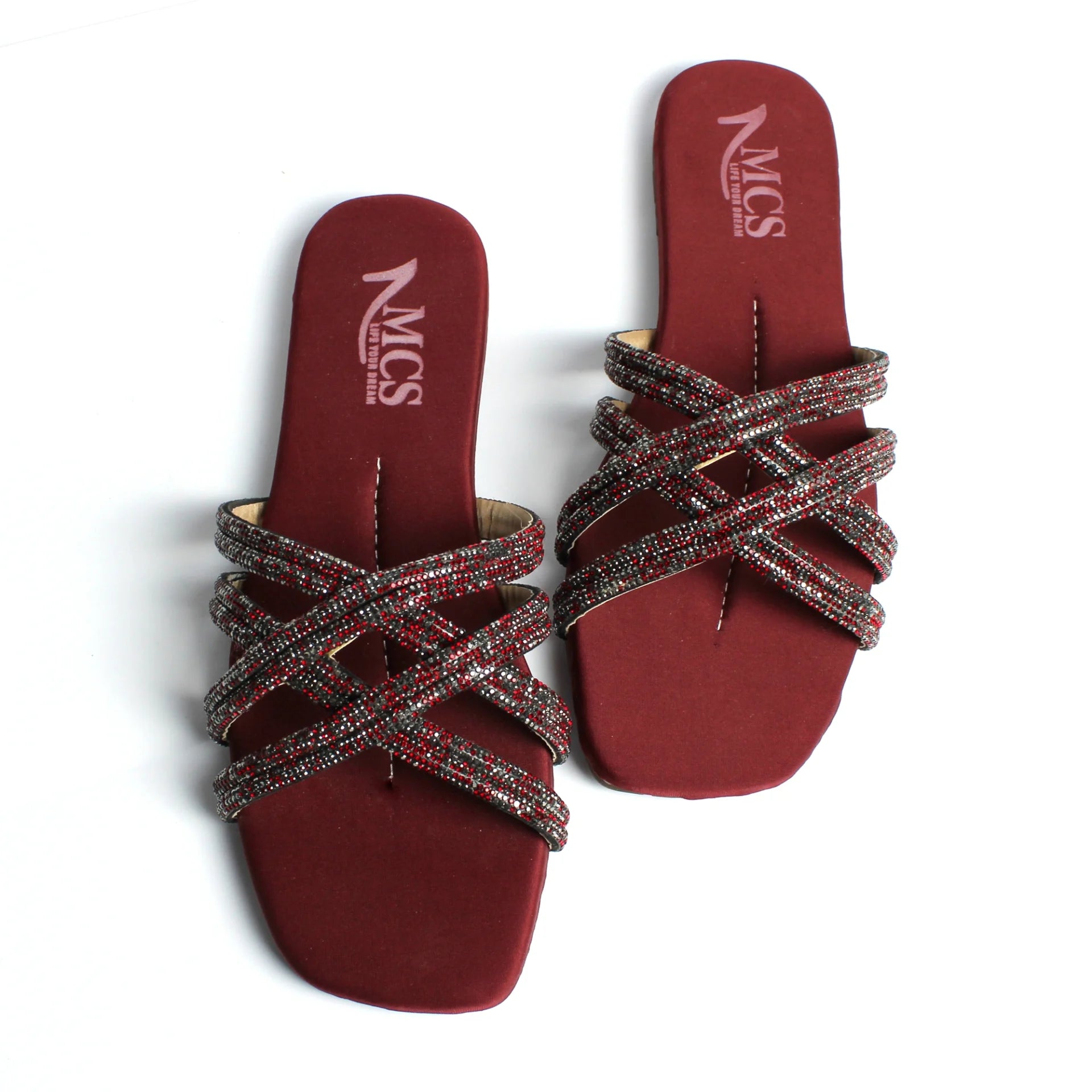 Cris Cross Net Mesh Slide - MOB