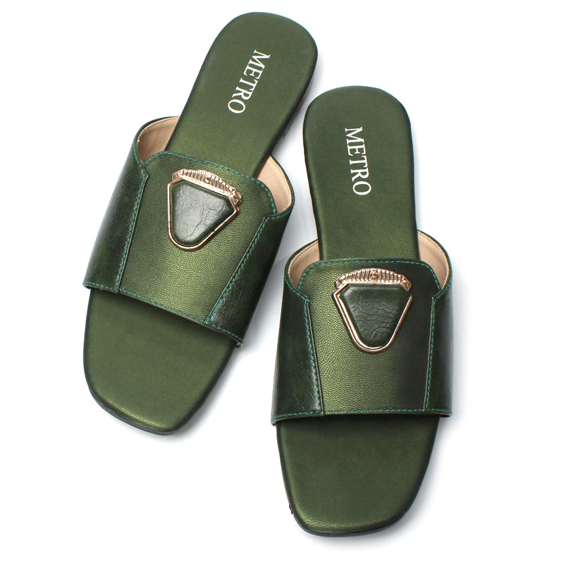 Leather Strap Penta Buckle Slide - MOB