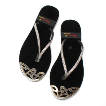 Metal Tip Velvet Slide - MOB