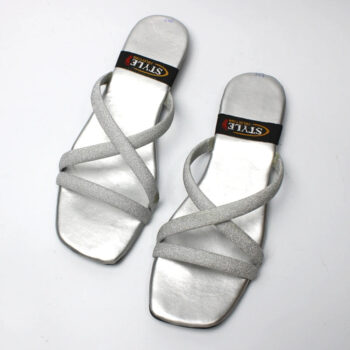 Glitter Mesh Stripes TPR Slide - MOB