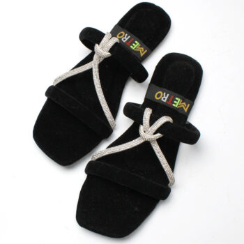 Mesh Knot Velvet Slide - MOB