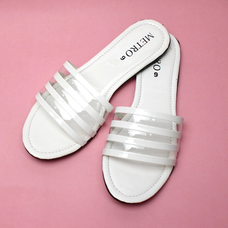 71-1-4 Transparent Stripe Flat Slipper - MOB