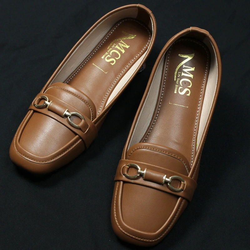 Madhai Buckle Ladies Loafer Brown 2