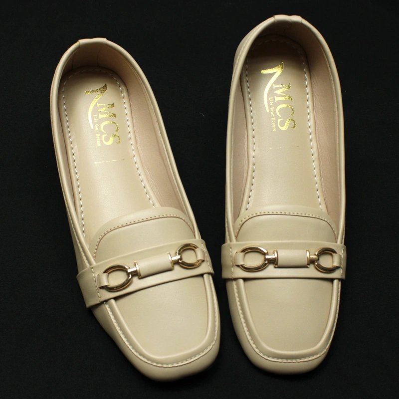 Madhai Buckle Ladies Loafer Cream 1