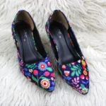 Vibrant Folk Floral Pointed Heels
