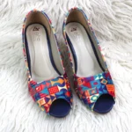 Vibrant Abstract Print Open-Toe Heels